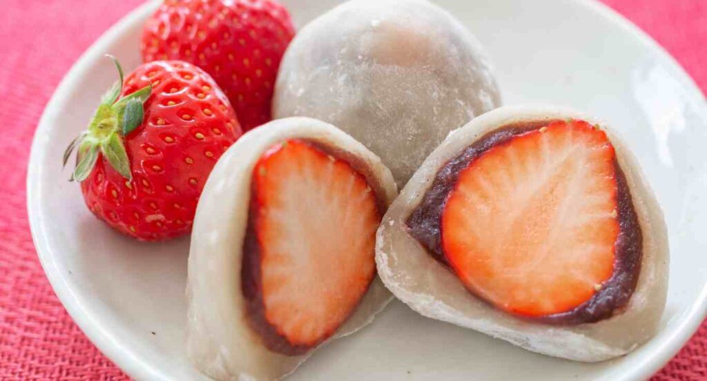 Receita de Mochi de Morango com Anko