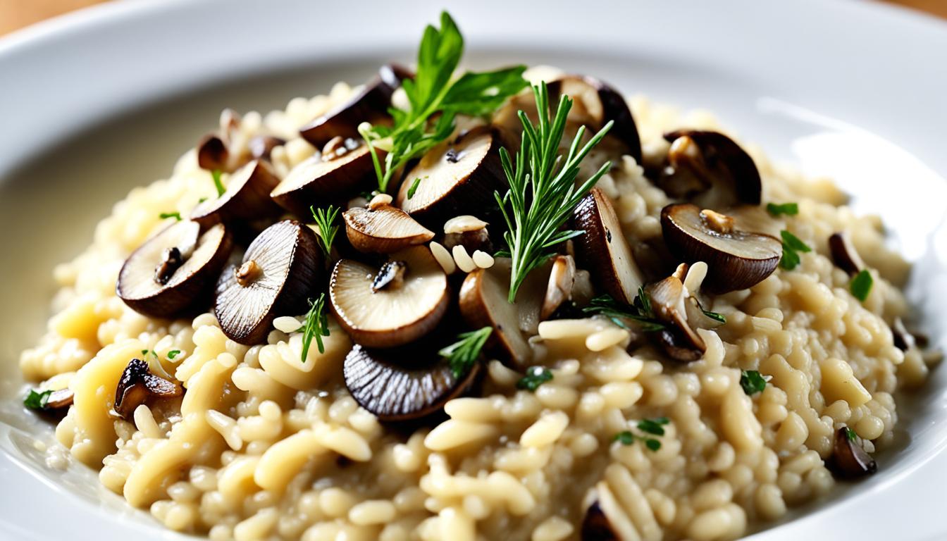 Risoto de Cogumelos Selvagens com Redução de Vinho do Porto
