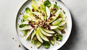 Salada de Endívias com Nozes, Maçã Verde e Vinagrete de Mostarda