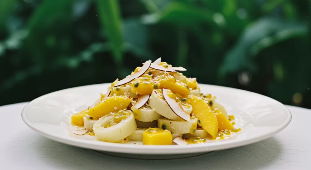 Salada de Coração de Palmito com Vinagrete de Maracujá