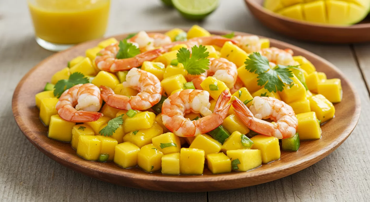 Salada Tropical de Manga e Camarão