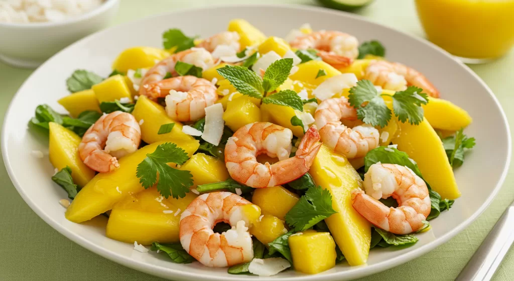 Salada Tropical de Manga e Camarão