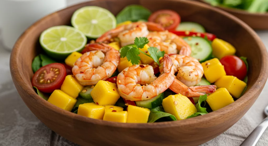 Salada Tropical de Manga e Camarão