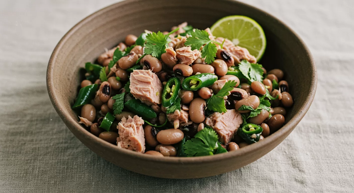 Receita de Salada de Feijão Fradinho com Atum e Cheiro-Verde