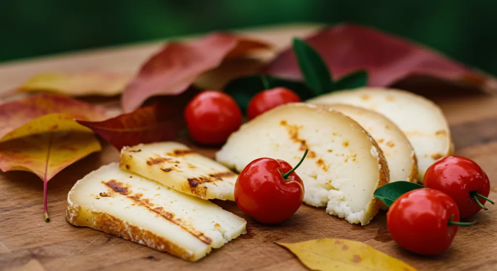 Receita de Mix de Folhas com Queijo Coalho Grelhado e Acerola